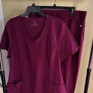 Cherokee Infinity Burgundy Scrub Set